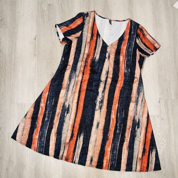 Just Fashion Now Vertical Stripped Dress Size L - Picture 1 of 7
